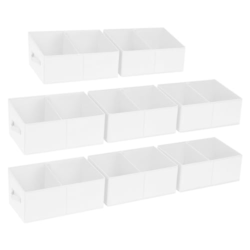 Large Closet Shelf Organizer Bins 8 Packs with Handles and Divider (8 Count)