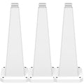 3 Pack 36" Bright White Traffic Safety Cones with Weighted Base