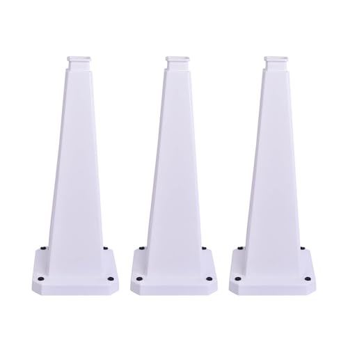 3 Pack 28 Inch Solid White Traffic Cone (3 Count)