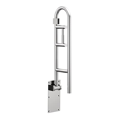 Home Care Bathroom Safety 30 Inch Stainless Steel Flip Up Bathroom HandicapGrab Bar with Toilet Paper Holder