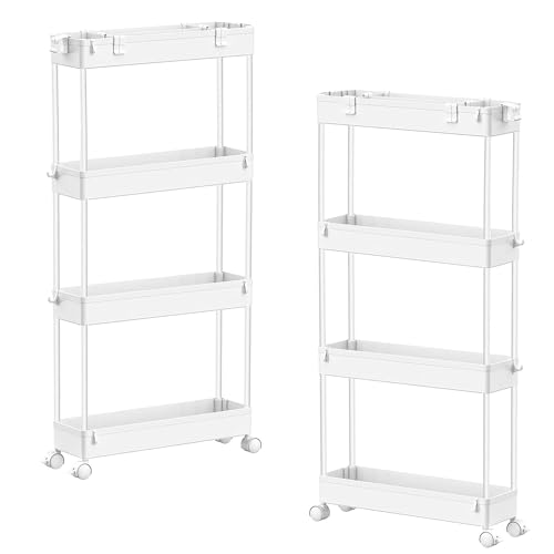 2 piece Set Slim Storage Cart 3 Tier (2 Count)