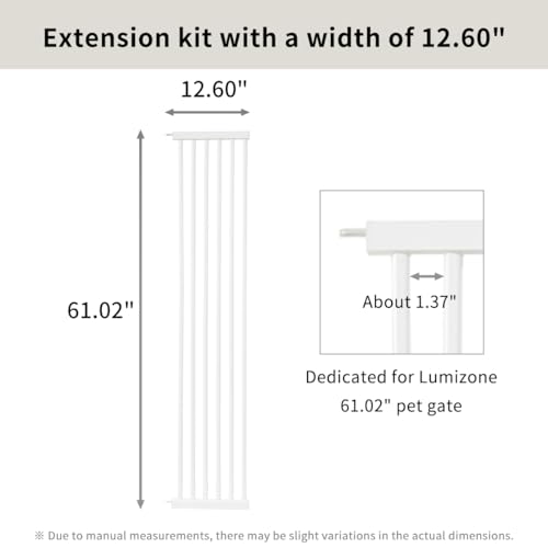 Extra Tall Cat Gate Extension Kit 61.02" High 12.6" Wide White