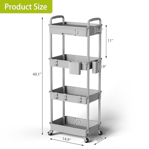 4 Tier Rolling Cart Organizer
