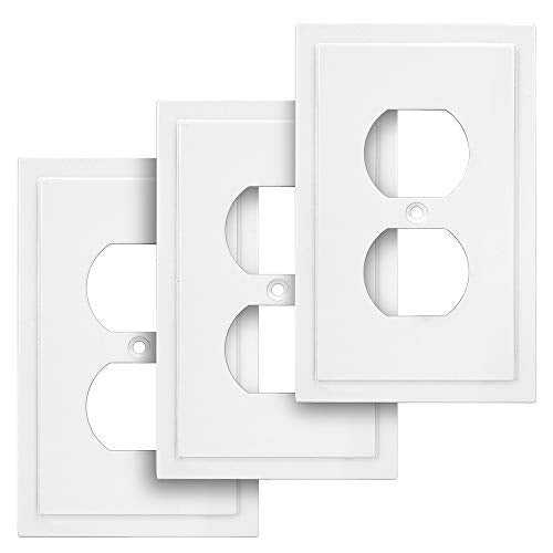 Modern Edge Decorative Wall Plate Switch Plate Outlet Cover (3 Count)