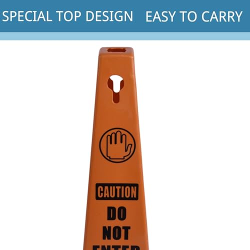8 Pack Orange Safety Cones Caution DO NOT Enter Sign 4 (8 Count)