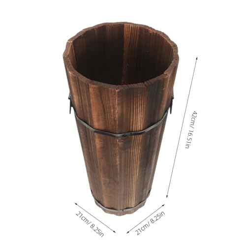 Wood Umbrella Bucket Freestanding Umbrella Holder for Entryway Space