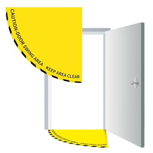 1 Pack Door Swing Caution Floor Sign for Safety Warning Door Swing Area Keep Area Clear Floor Signs Vinyl Non Slip Surface