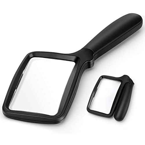 Folding Handheld Magnifying Glass with Light