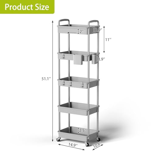 5 Tier Rolling Cart Organizer
