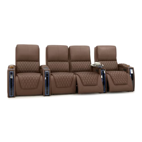 Apex Home Theater Seating Tobacco Row of 4 Middle Loveseat