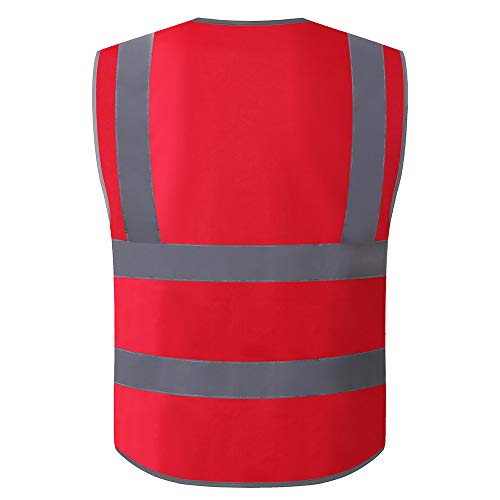 8 Pockets High Visibility Class 2 Reflective Safety Vest for Men & Women Meets ANSI Standards
