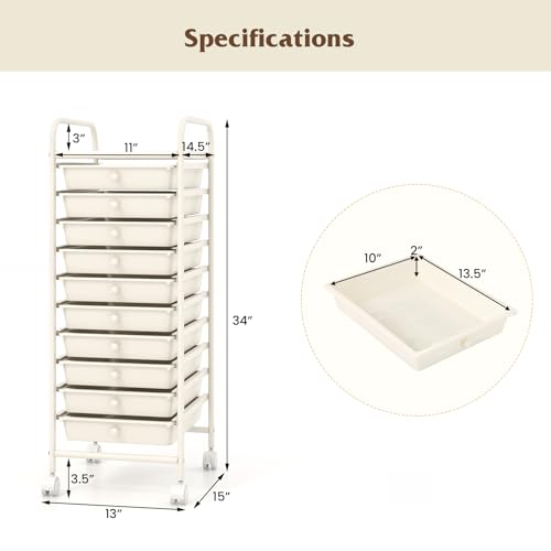10 Drawer Storage Cart w