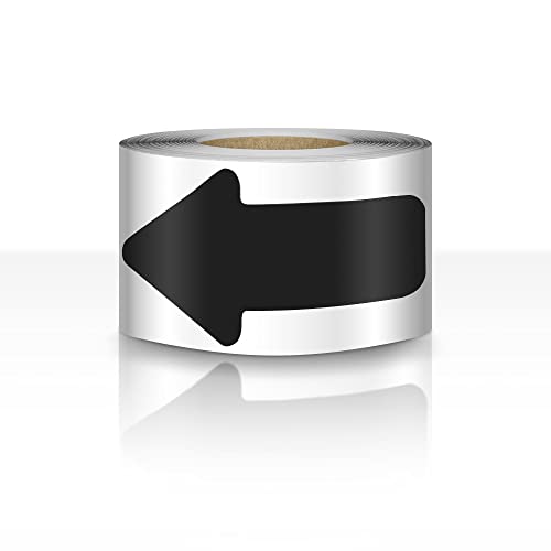 Black Arrow Floor Sticker Tape 3 x 6 Inch Directional Vinyl 200 PCS (200 Count)