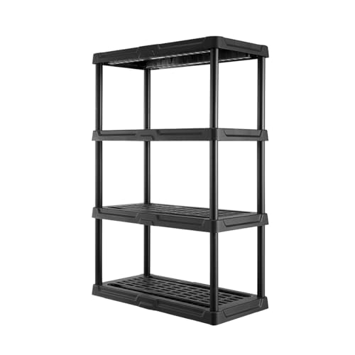 4 Tier Heavy Duty Plastic Storage Shelves for Garage