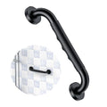 12 Inch Black Bathroom Shower Grab Bar with Anti Slip Rubber Grip