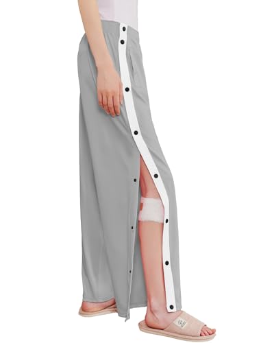 Tear Away Pants for Women Side Split Snap Open Bottom Sweatpants Leg