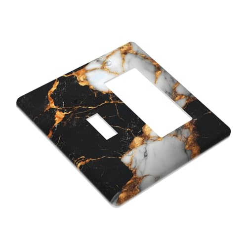 Decorative Outlet Covers Black Gold Marble 2