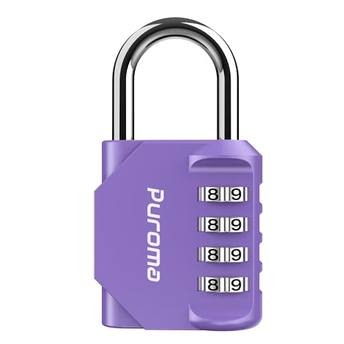 1 Pack Combination Lock Locker 4 Digits Combo Padlock Gym Purple
