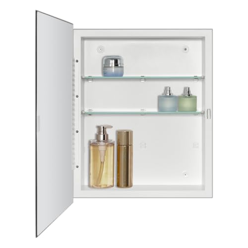 Bathroom Medicine Cabinet with Beveled Edge Mirrored Door 16 x 20 inch