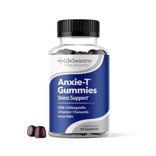 Anxie-T - Stress Relief Gummy - Vitamin Supplement for Mood & Mental Focus Support - Feel Calm and Relaxed - Rapidly Eases Tension - Ashwagandha, GABA & L-Theanine - 90 Gummies (90 Count)