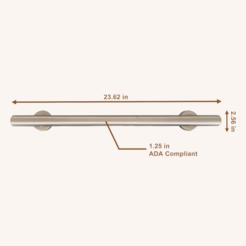 24 Inch Brushed Nickel Grab Bar for Shower