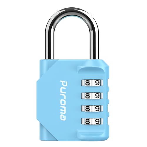 1 Pack Combination Lock Locker 4 Digits Combo Padlock Gym Sky Blue