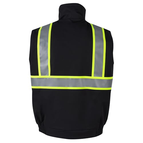 Safety Vest High Visibility Reflective Fleece Winter Vest for Men with Pockets Water