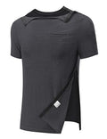 Men Shoulder Surgery Shirt Chemo Therapy Shirts Accessories Adaptive Clothing Port Access Snap Clothes for Arm Broken Recovery Injury