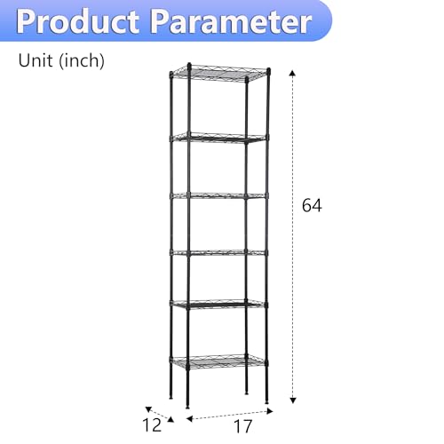 6 Tier Wire Storage Shelves (6 Count)