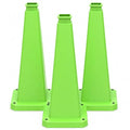 3 Pack 28" Bright Green Traffic Safety Cones with Weighted Base