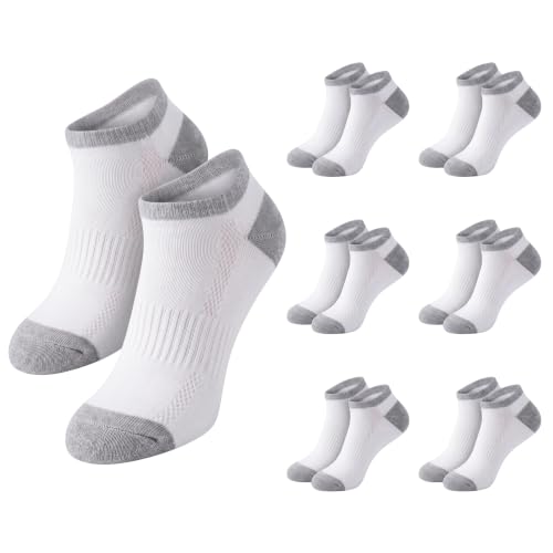 Women's 6 Pack Athletic Cushioned Comfort Running Pearl Grey Hiking Socks For Women for High (6 Count)