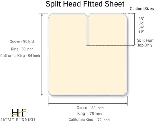 Top Split California King Fitted Sheet Only for Adjustable beds