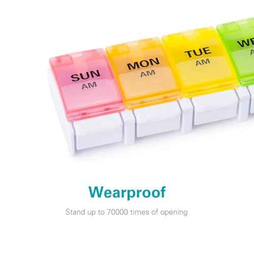AM PM Weekly Pill Organizer 2 Times A Day 2pcs (2 Count)