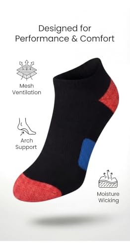 Women's 6 Pack Athletic Cushioned Comfort Running Solid Black Toe Heel Multi Colors Low Cut Socks (6 Count)