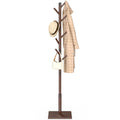 Wooden Coat Rack Freestanding with Stable Square Base