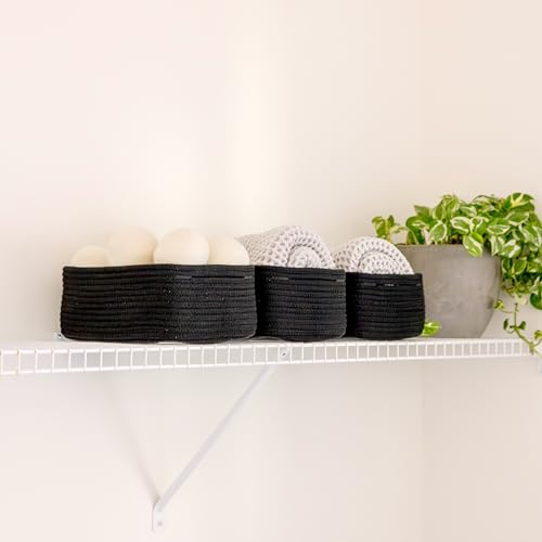 11.8"x8"x4.5” Rectangle Storage Baskets for Shelves 3 Pack (3 Count)