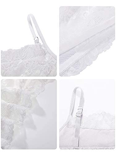 4 Pieces Women's Lace Camisole Stretch Half Cami Breathable Bra Comfort Lace Bralette Top for lady Girls - Bel Marant