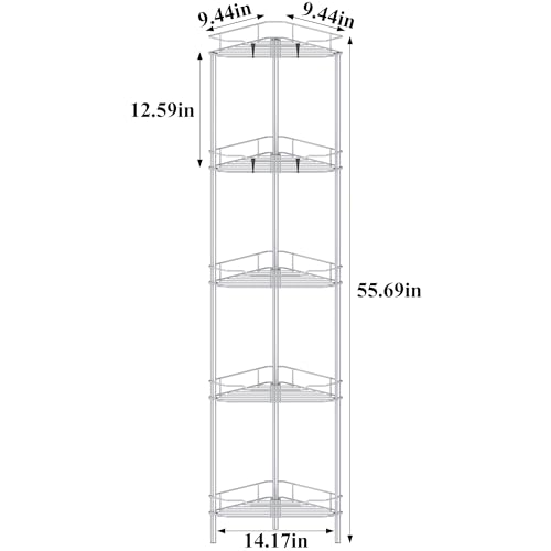 Metal Floor Standing Corner Shower Caddy