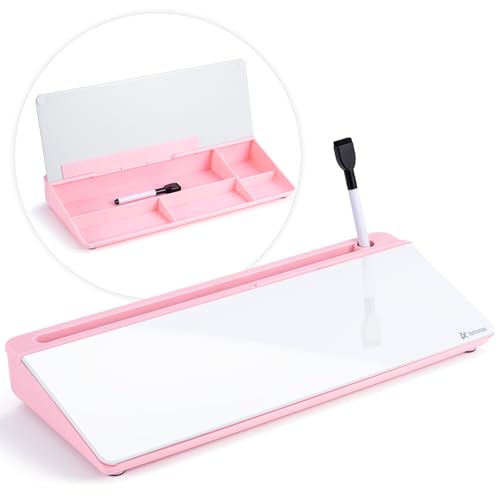 Glass Desk Whiteboard with Storage