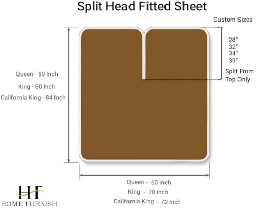 Top Split Queen Fitted Sheet Only for Adjustable beds