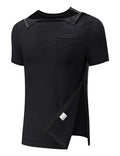 Men Shoulder Surgery Shirt for Rehab Snap Men Chemo Shirts Chemotherapy Clothing Post Arm Broken Recovery Rotator Cuff Adaptive Clothes Black