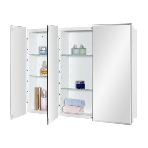 Bathroom Medicine Cabinet with Beveled Edge Mirrored Door 36 x 26 inch