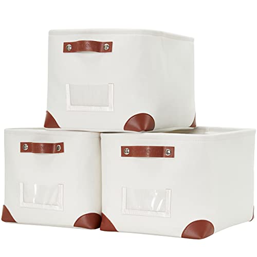 Storage Bins Large Fabric Storage Baskets for Shelves 3 Pack (3 Count)