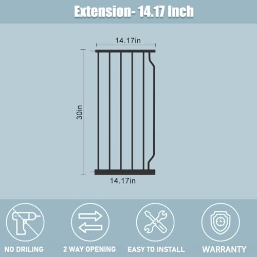 Extra Wide Baby Gate with 14.17in Extensions