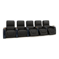 Apex Home Theater Seating Black Row of 5