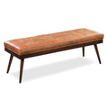 55" Tufted Leather Bed Bench for Bedroom End of Bed