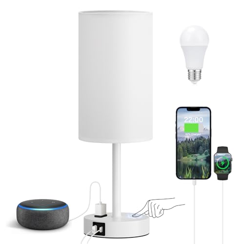 White Nightstand Bedroom Lamp