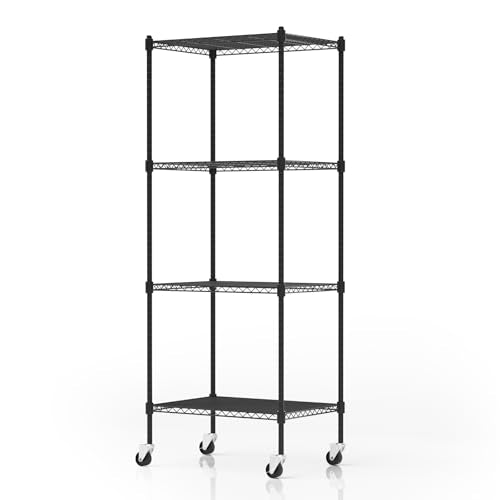 4 Tier Storage Shelves with Wheels (4 Count)