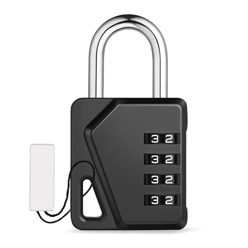 Locker Lock 4 Digit Combination Padlock with DIY Name Tag