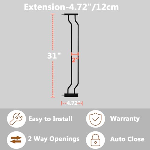 Safety Gate 4.72 inch Extension for Walk Throu Pressure Mounted